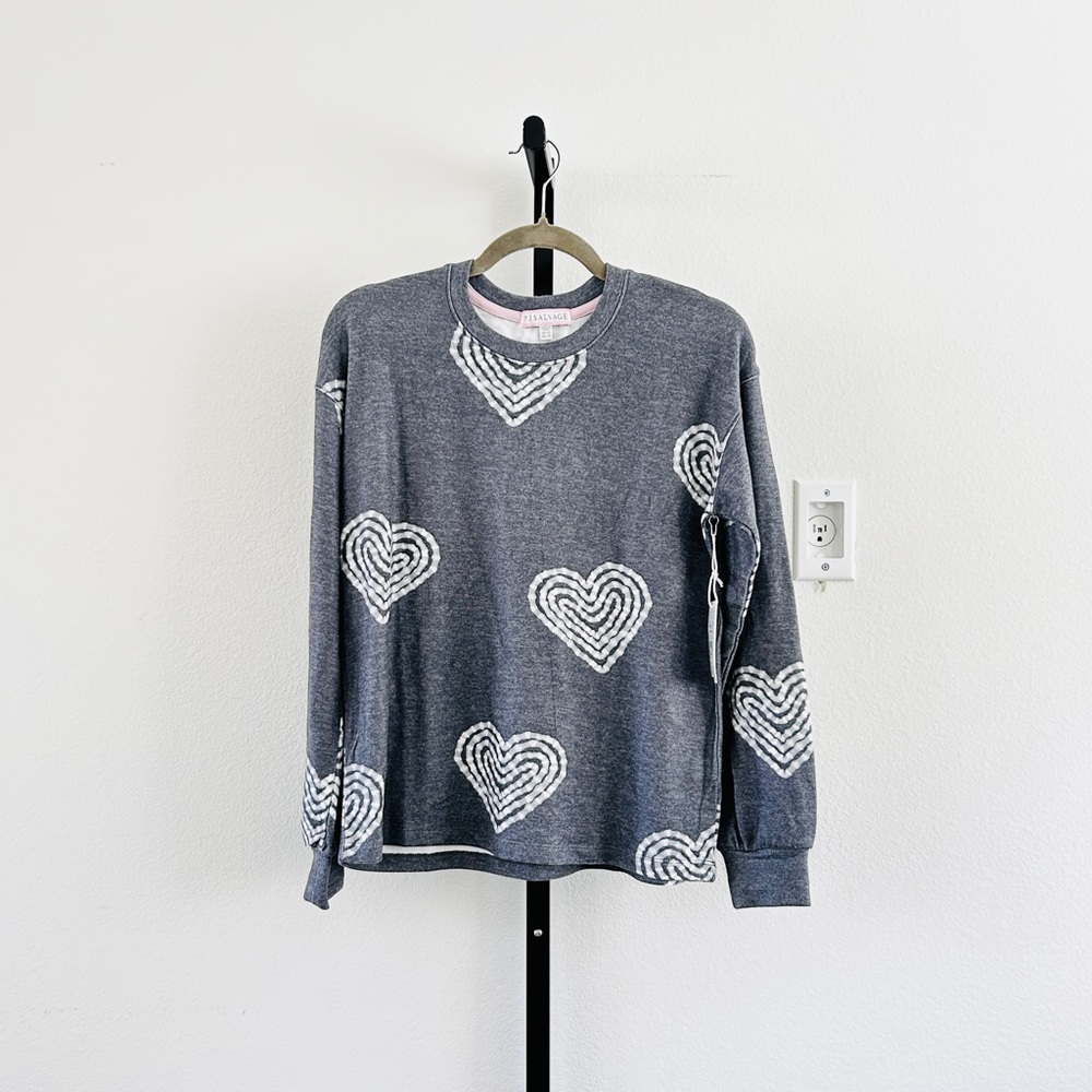 PJ Salvage Womens Loungewear Bless Your Heart Long Sleeve Top, Size XS, NWT